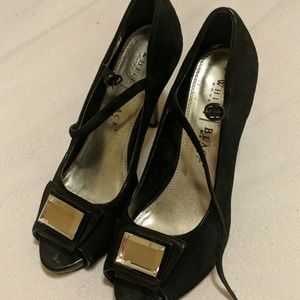 White House Black Market Black Velvet Pumps